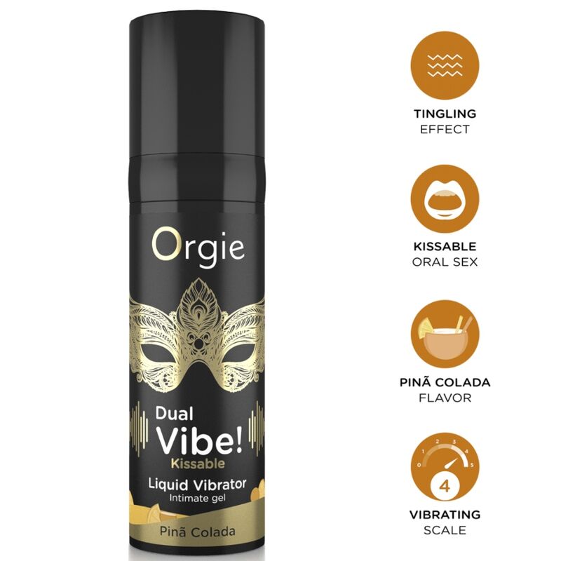 ORGIE - DOUBLE VIBE! VIBRATEUR LIQUIDE KISSABLE PIÑA COLADA 15 ML