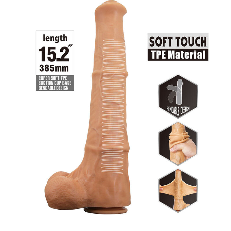 PRETTY LOVE - BENOIT GODEMICHET RÉALISTE TOUCHER DOUX AVEC PEAU GLISSANTE  38,5 CM NATUREL