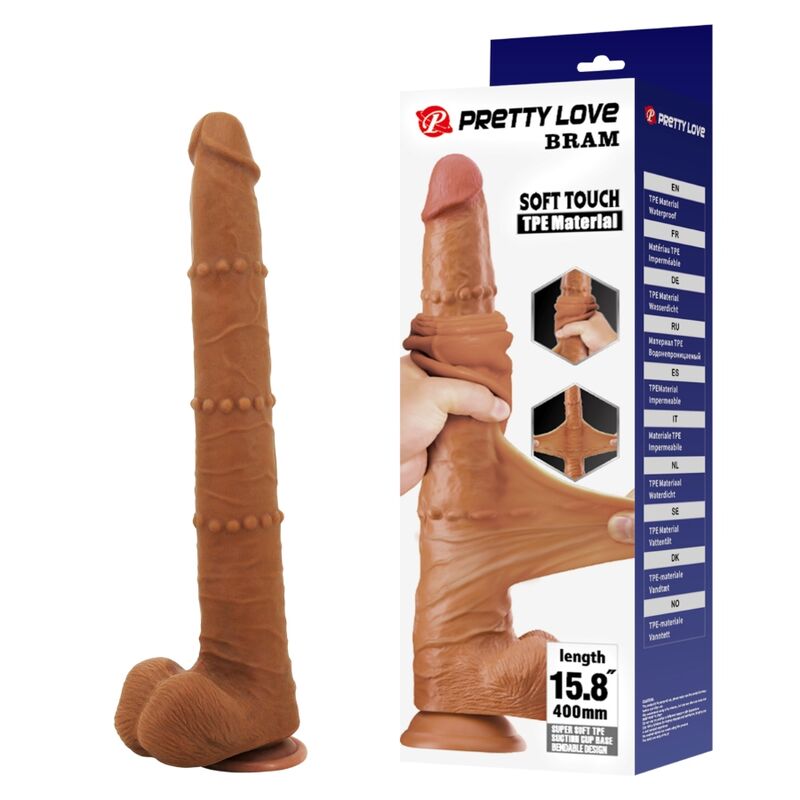 PRETTY LOVE - BRAM GODEMICHET RÉALISTE DOUX AU TOUCHER 40 CM MARRON