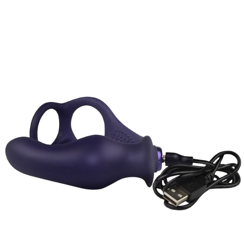 ROCKS-OFF - NOVA ZENTURIAN PLUG VIBRANT POUR LA PROSTATE AVEC ANNEAUX 16 MODES BLEU FONCÉ