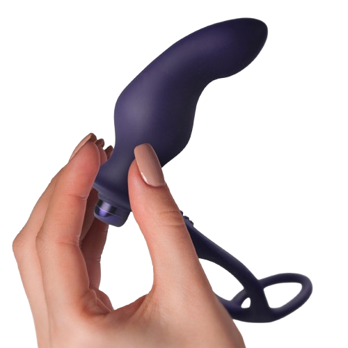 ROCKS-OFF - NOVA ZENTURIAN PLUG VIBRANT POUR LA PROSTATE AVEC ANNEAUX 16 MODES BLEU FONCÉ