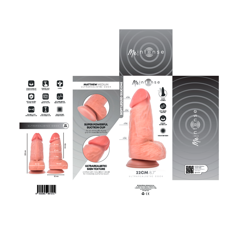 MR. INTENSE – MATTHEW GODEMICHET EXTRA GRAND RÉALISTE EN SILICONE FLEXIBLE AVEC VENTOUSE 26,5 CM COULEUR
