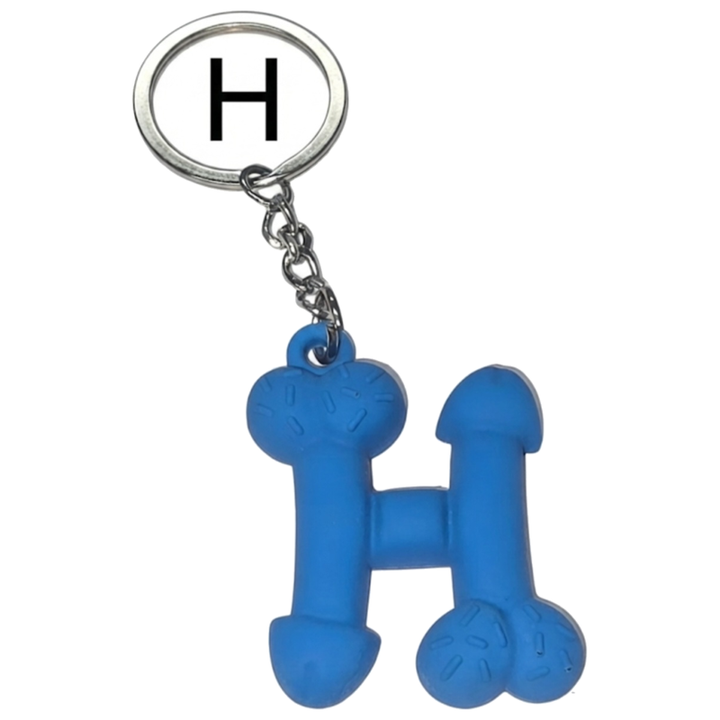 Porte-clés Pénis Bleu Parfumé Lettre H - Diablo Picante