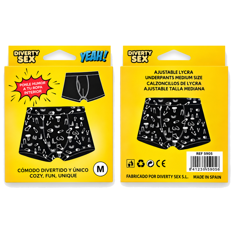 DIABLO PICANTE - SLIP NOIR À IMPRIMÉ PÉNIS TAILLE MOYENNE