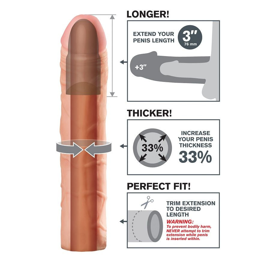 Gaine Extension Fantasy X-Tensions Perfect 3 Beige - Pipedream