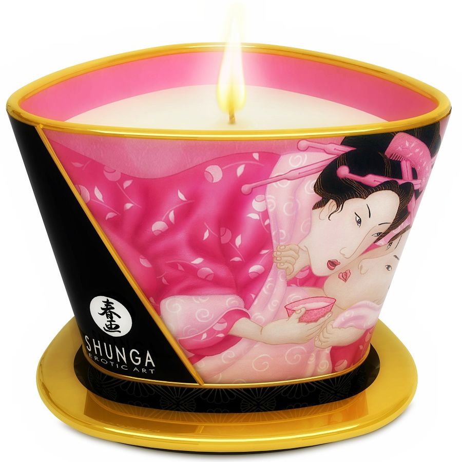 Shunga - Chandelle de Massage Parfum Pétales de Rose - 170ml