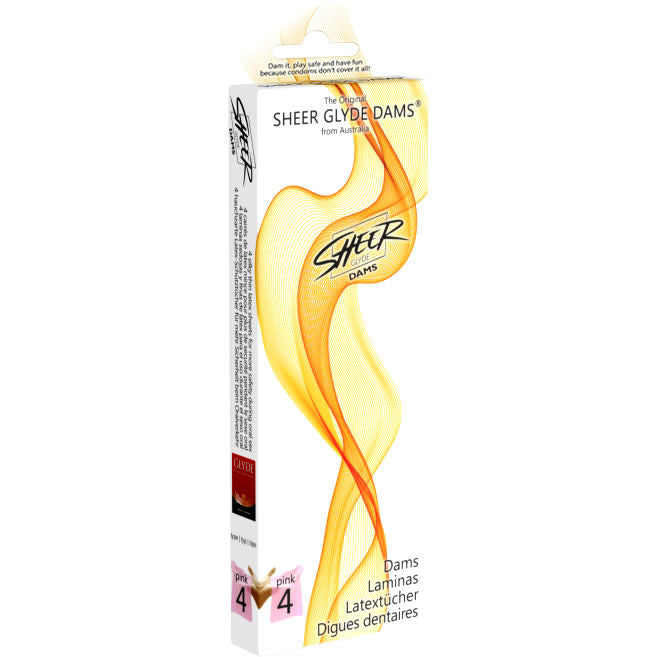 Sheer Glyde – Digues Buccales en Latex Saveur Fraise - 4 unités
