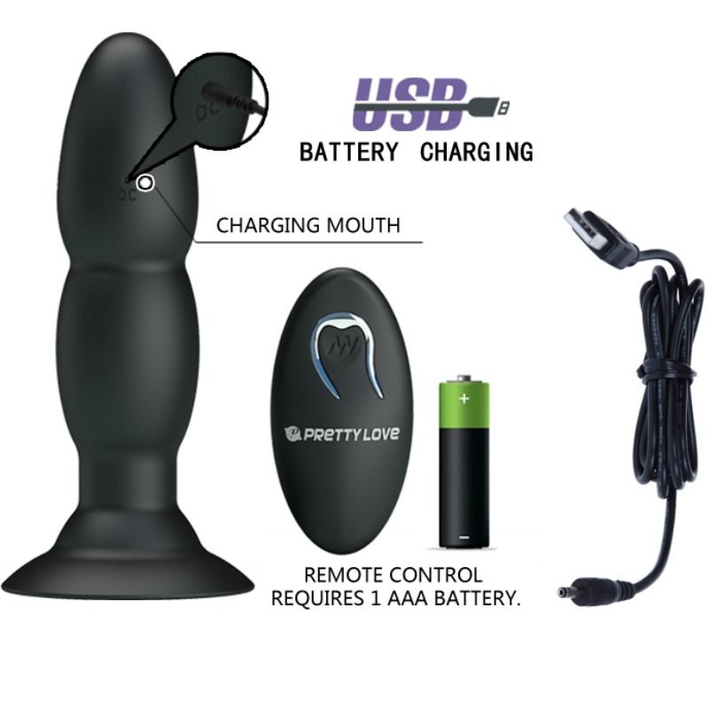 Plug Anal Vibrant Rotatif Pretty Love Noir - Pretty Love