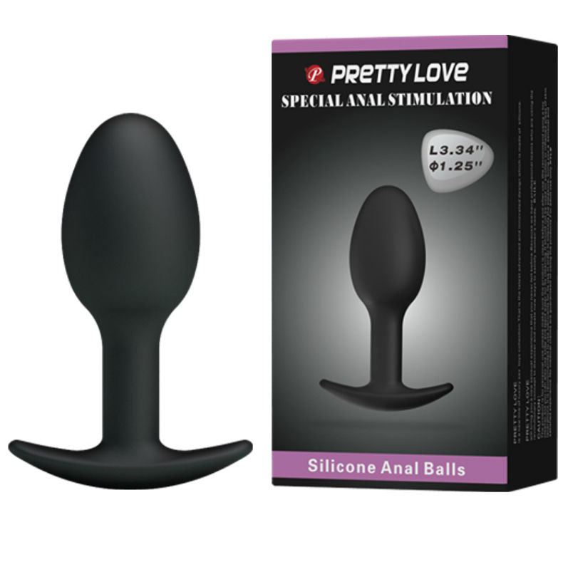 Plug Anal Silicone Lesté 6,5 cm Noir - Pretty Love