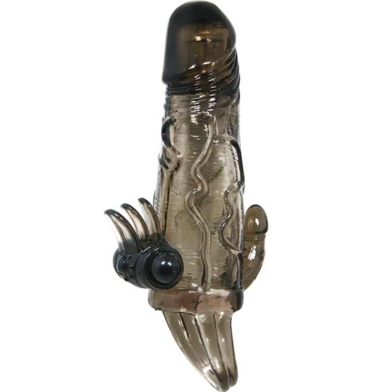 Baile - Gaine à Pénis Vibrant avec stimulation Clitoris Noir - 16,5 cm