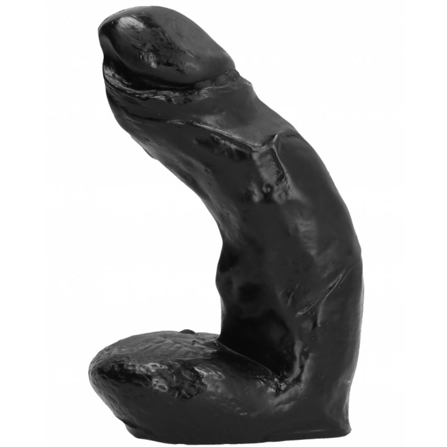 All Black - Gode Réaliste Courbé - 15 cm