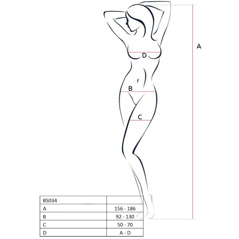 Bodystocking Résille BS034 Noir Taille Unique - Passion