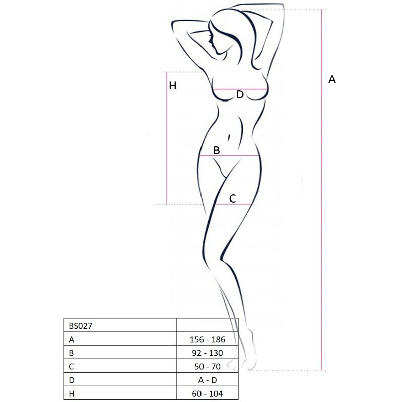 Bodystocking Résille Passion BS027 Noir - Passion