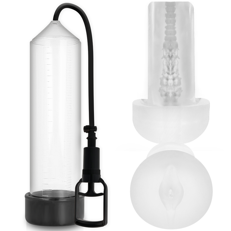 Pompe à pénis RX7 transparente avec masturbateur - Pump Addicted - PUMP ADDICTED