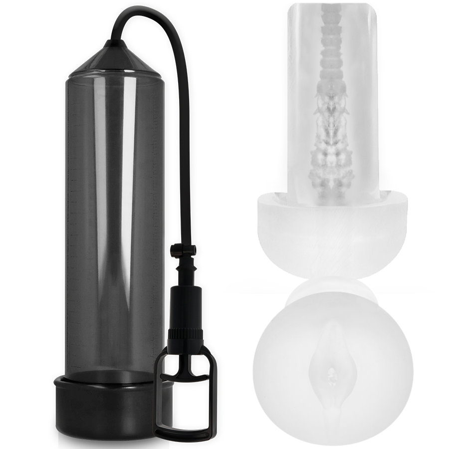 Pompe à pénis RX7 avec masturbateur noir - Pump Addicted - PUMP ADDICTED