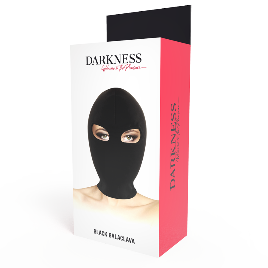 Darkness – Masque BDSM de Soumission Noir en Élasthanne avec Ouverture Yeux