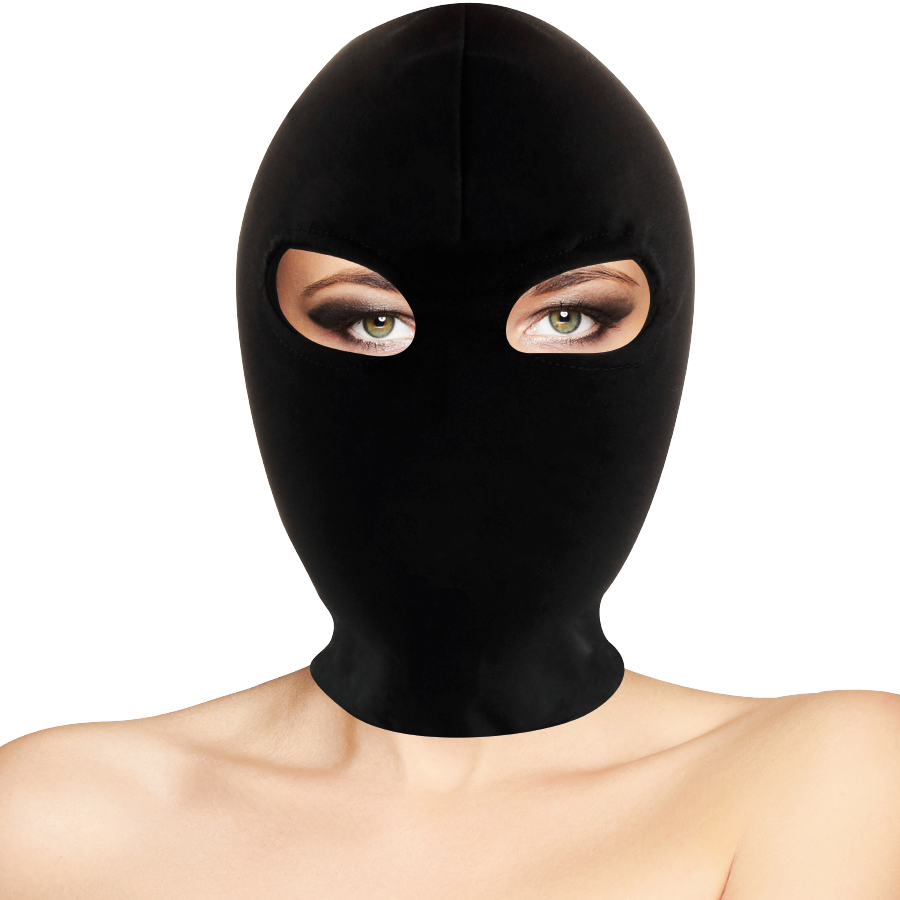 Darkness – Masque BDSM de Soumission Noir en Élasthanne avec Ouverture Yeux