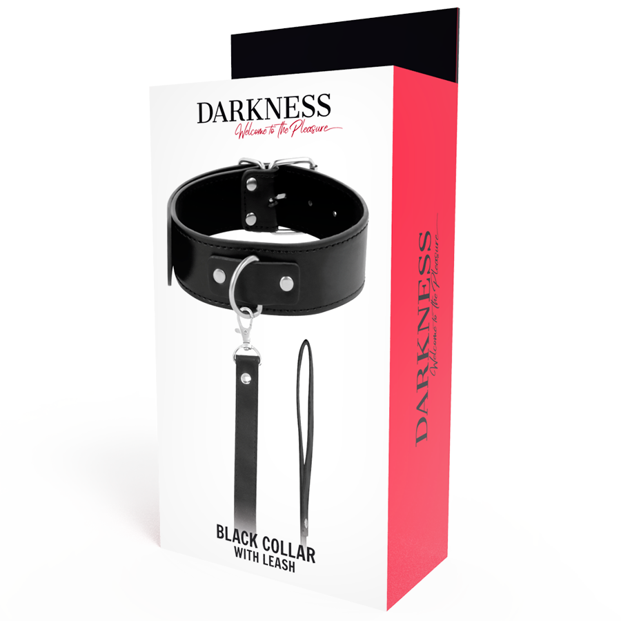 Collier de Posture avec Laisse Chaîne en Cuir - Darkness - Darkness