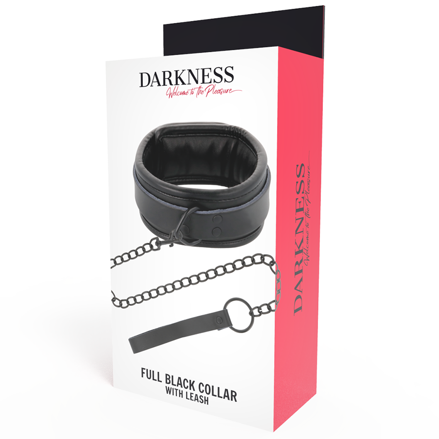 Collier BDSM de posture avec laisse chaîne noir - Darkness - Darkness