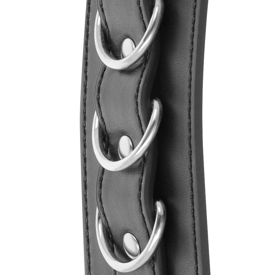 Darkness – Menottes en Simili-Cuir Noir BDSM