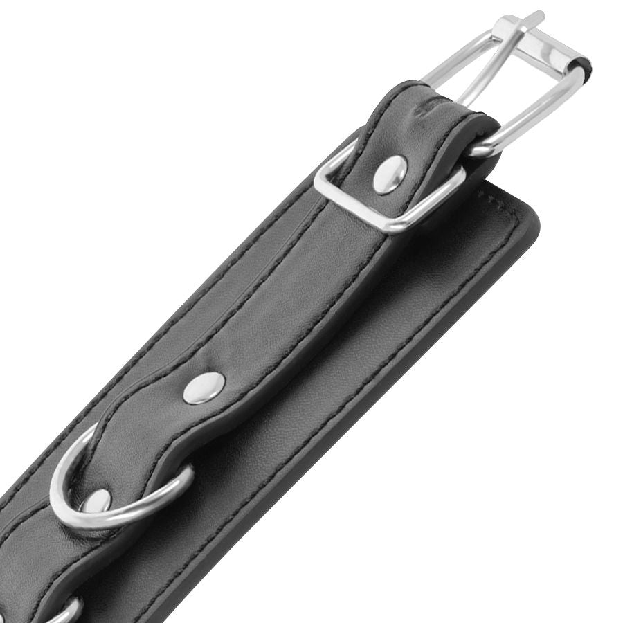 Darkness – Menottes en Simili-Cuir Noir BDSM
