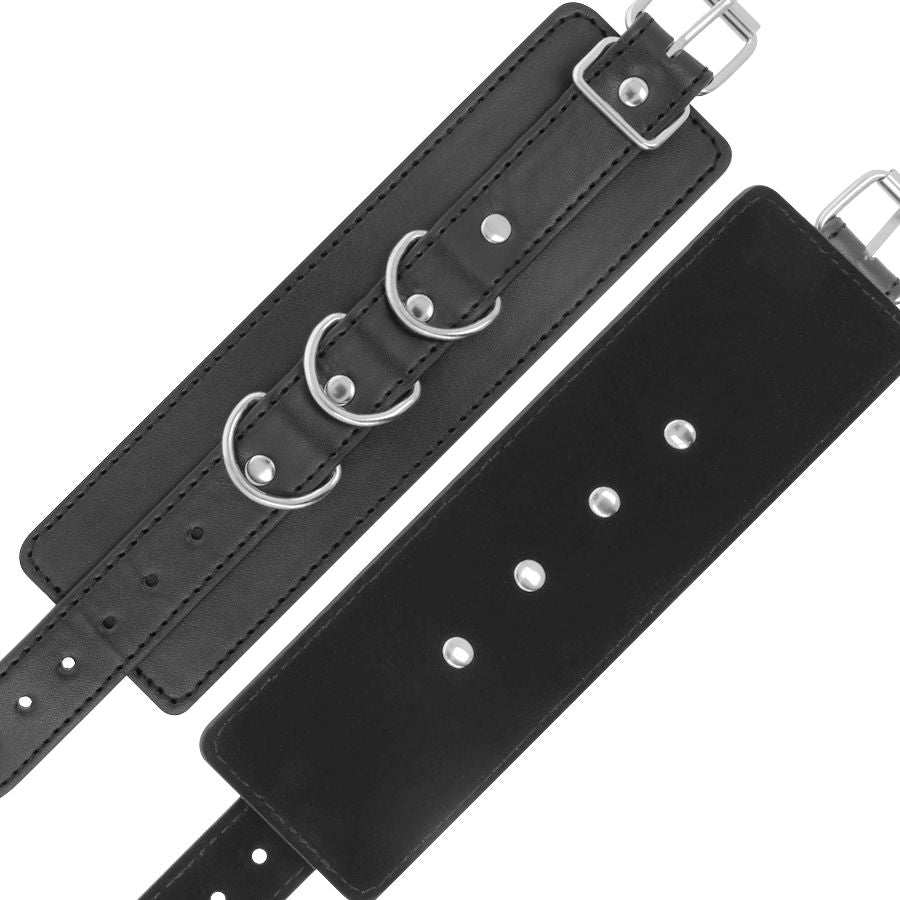 Darkness – Menottes de Cheville en Simili-Cuir Noir BDSM