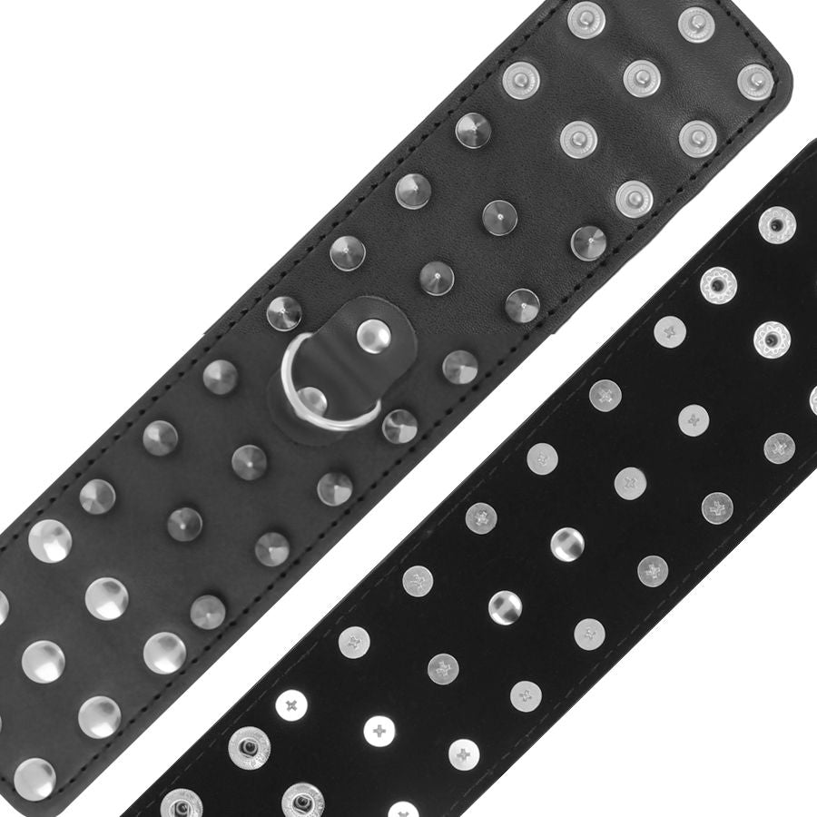 Darkness – Menottes Sexy avec Clous en Simili-Cuir Noir