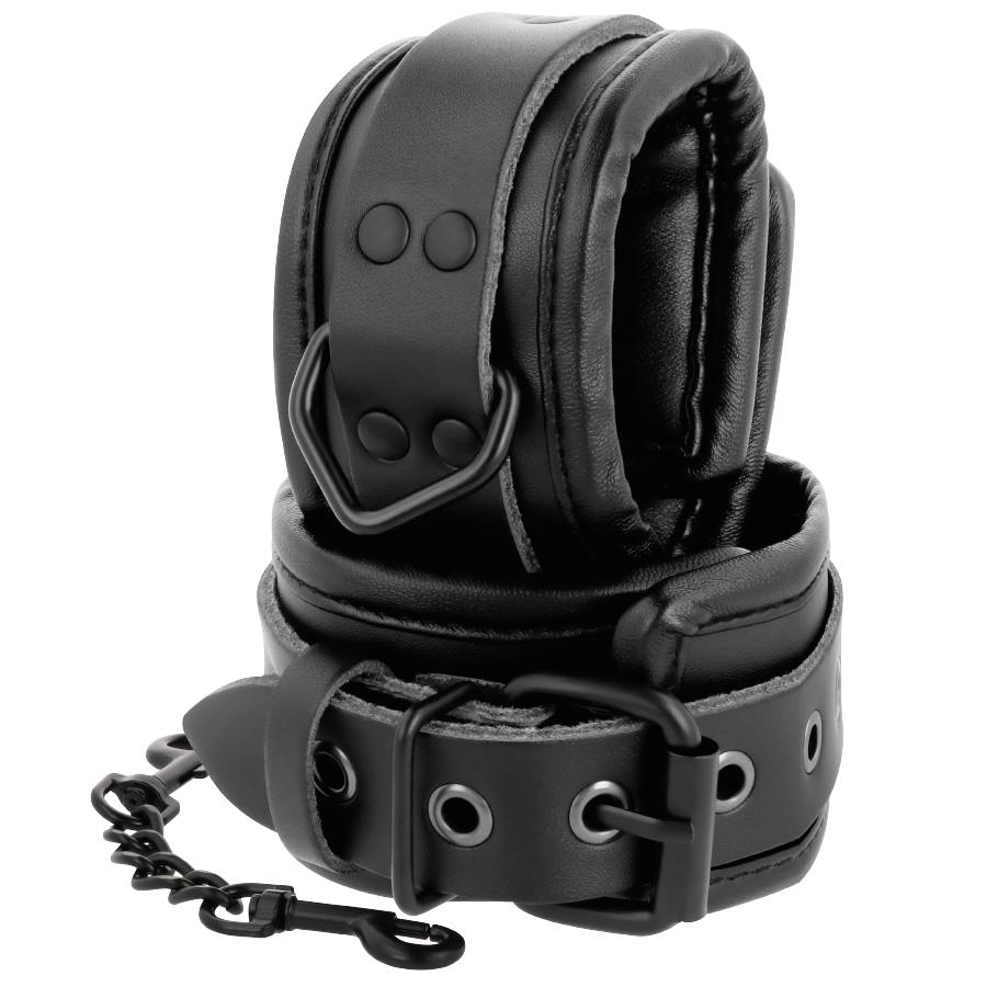 Kit BDSM Menottes et Collier Cuir Noir - Darkness - Darkness