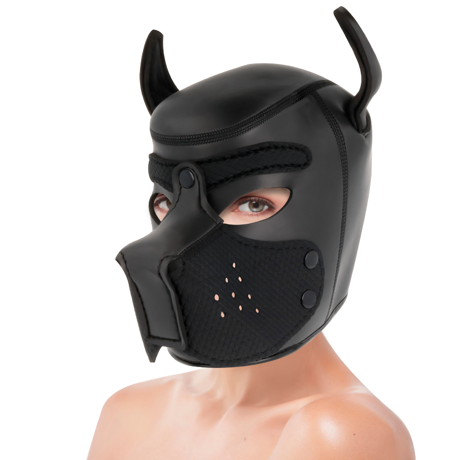 Darkness – Puppy Hood en néoprène avec museau amovible