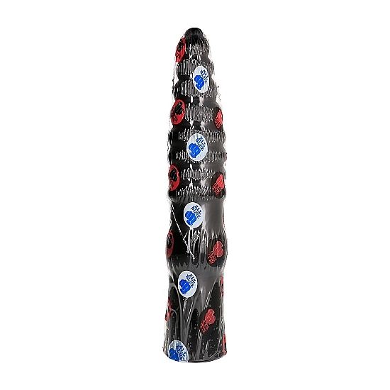 All Black - Plug Fisting Conique et Nervuré - 33 cm
