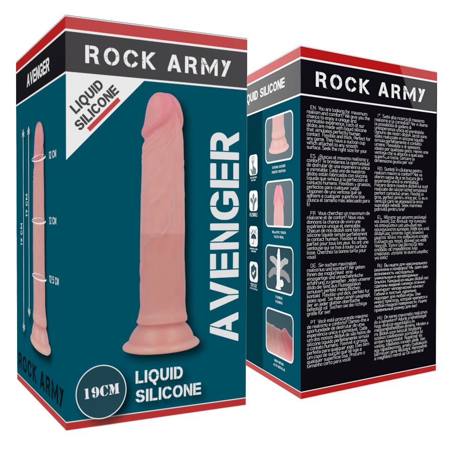Gode Réaliste Avenger Silicone Premium 19cm - RockArmy - ROCK ARMY