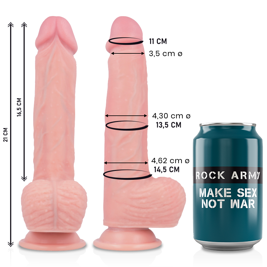 Rock Army - Gode Réaliste XL en silicone - 21 cm