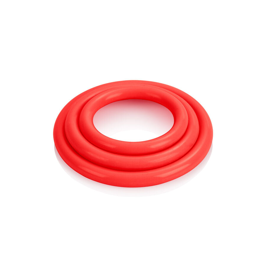 Anneaux Péniens Jeu de Trois Anneaux Rouge - Calexotics