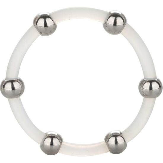 Anneau Pénien Silicone Perlé Acier XL - Calexotics