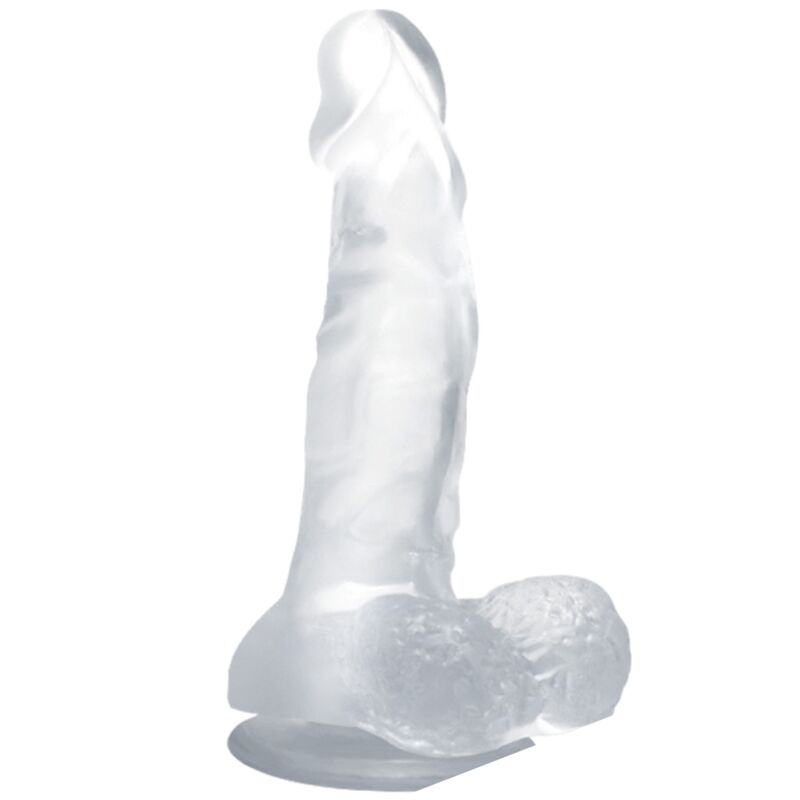 Baile - Gode avec Ventouse Réaliste Transparent - 16,7 cm