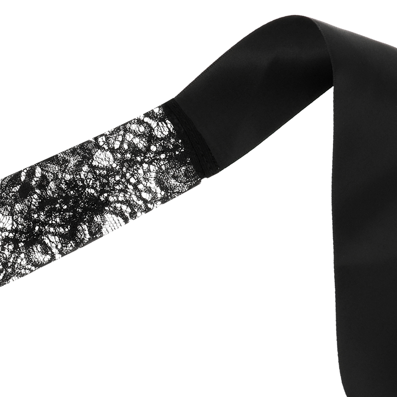 Masque Sensuel Dentelle Noire avec Ruban - Coquette Chic Desire