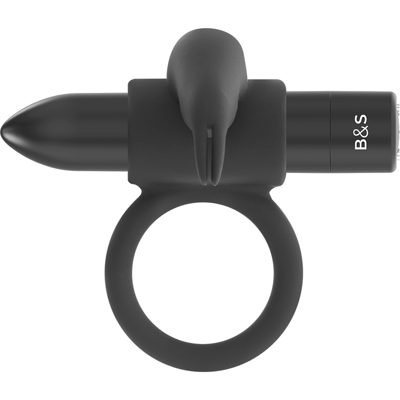 Anneau Pénien Vibrant Burton Ring 10 Modes Noir - Black&Silver - Black&Silver