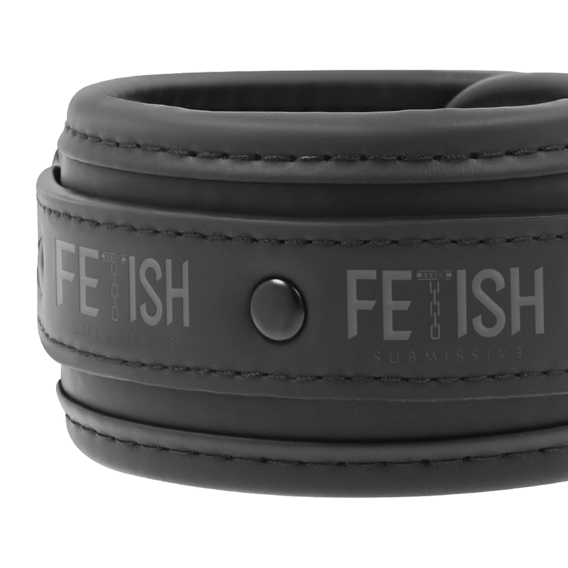 Fetish Submissive – Menottes en Cuir Synthétique Noir BDSM