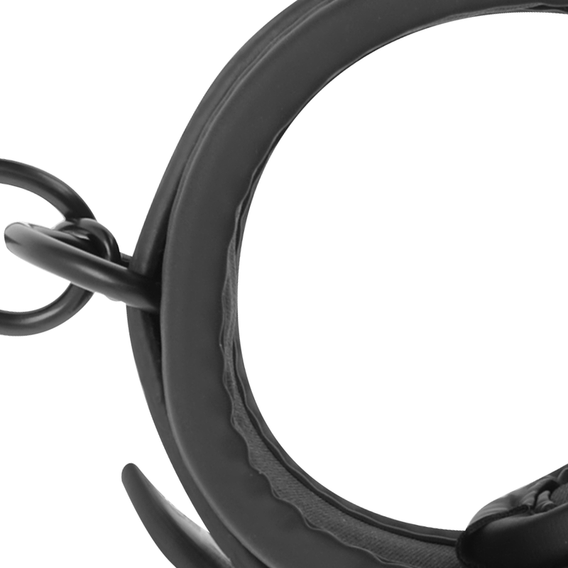 Fetish Submissive – Menottes de Cheville BDSM en Cuir Synthétique Noir