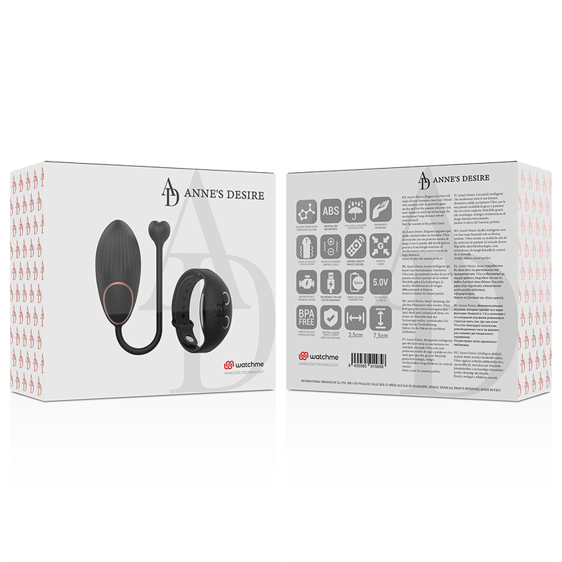 Anne's Desire – Oeuf vibrant avec bracelet télécommandé – Noir