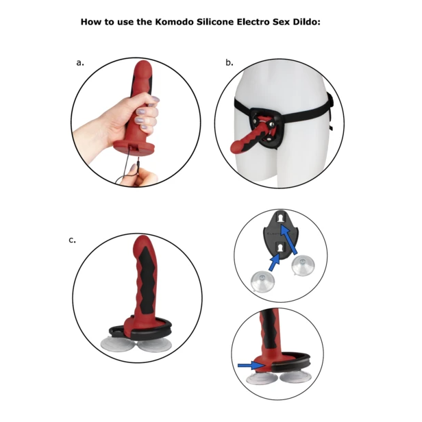 Gode Electrostimulation Komodo Rouge - ElectraStim