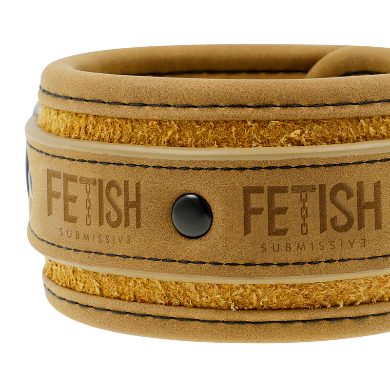 Fetish Submissive – Menottes de cheville BDSM en cuir synthétique Beige