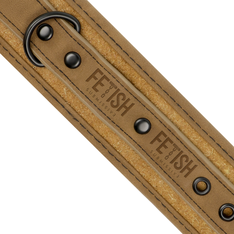 Fetish Submissive – Menottes de cheville BDSM en cuir synthétique Beige