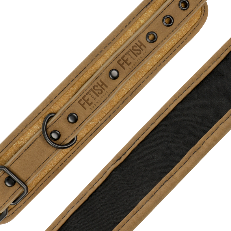 Fetish Submissive – Menottes de cheville BDSM en cuir synthétique Beige