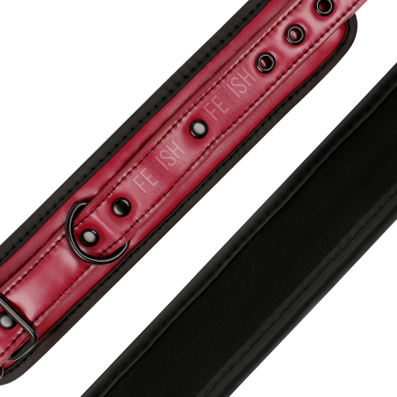 Fetish Submissive – Menottes BDSM en Cuir Synthétique Rouge