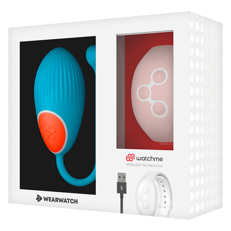 Wearwatch – Oeuf vibrant avec bracelet télécommandé – Bleu/Rose