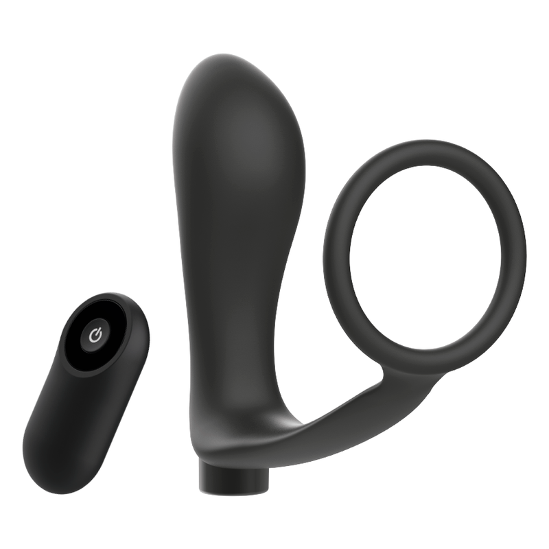 Plug Anal Vibrant avec Cockring Annal Noir - Addicted Toys