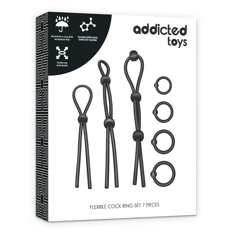 Ensemble 7 Anneaux Péniens Flexibles Silicone - Addicted Toys